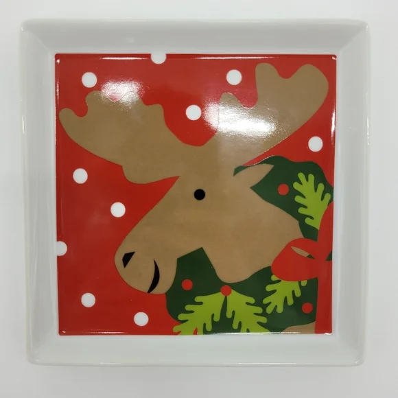 Crate & Barrel Appetizer Dessert Plates Holiday Set Of 4 Joan Anderson Square - Picture 4 of 13